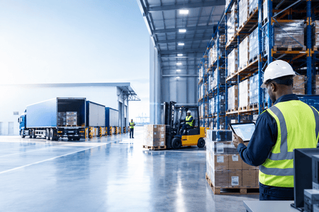 Global logistics network illustration